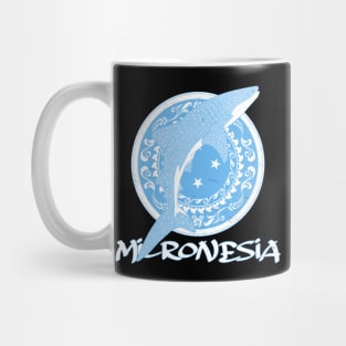 Whale Shark on Micronesian flag Mug